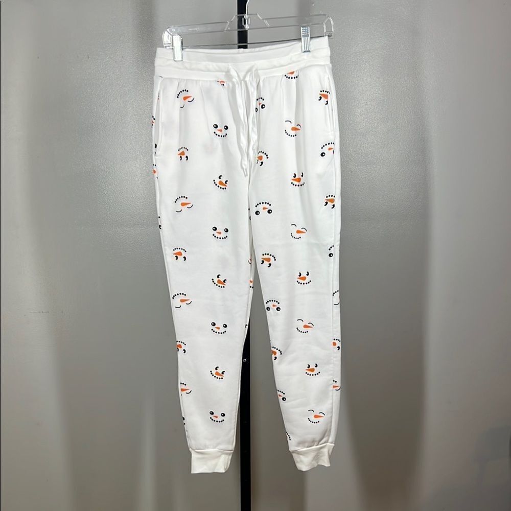 Smiley Face White Joggers